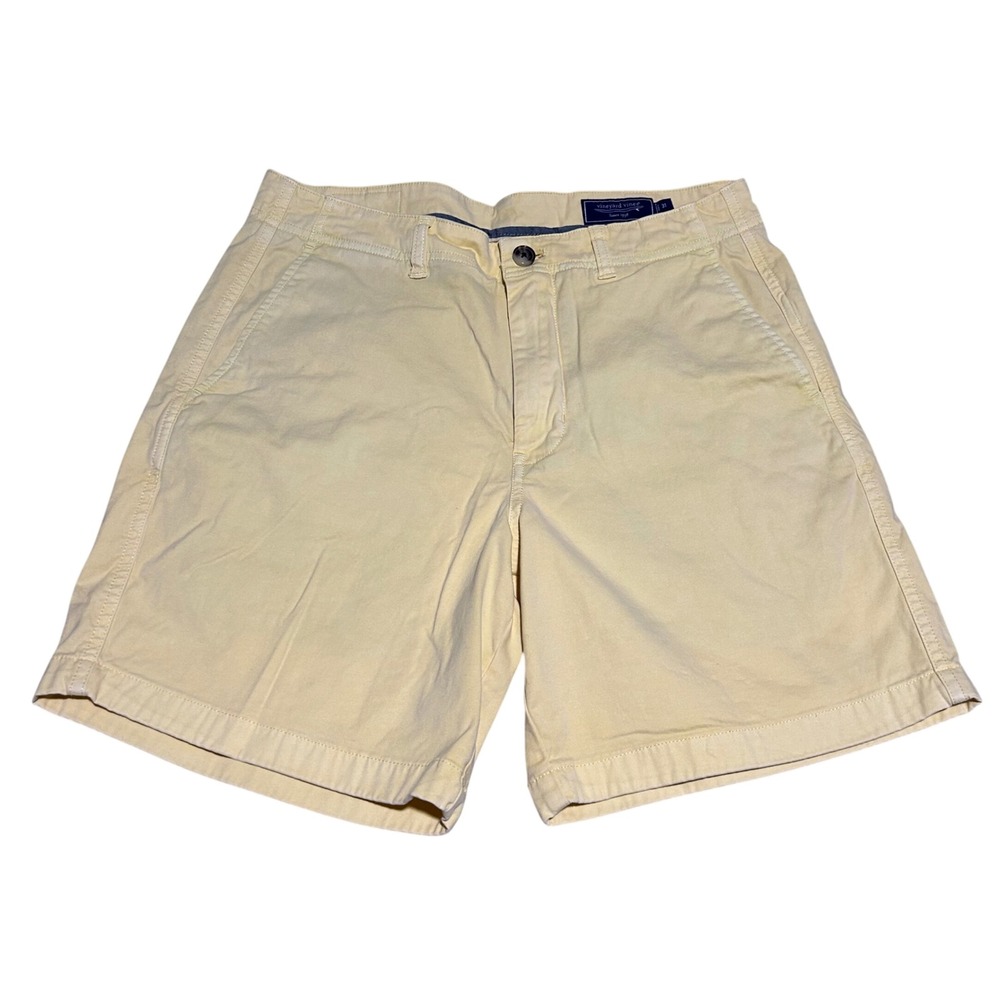 Vineyard Vines Breaker Shorts Mens 31 9in Yellow Cotton Twill Chino 1238 - Picture 1 of 6